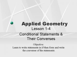 Conditional geometry