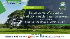 CHIQUIMULA 2018 Sistemas Agroforestales Tradicionales de Bajas Emisiones