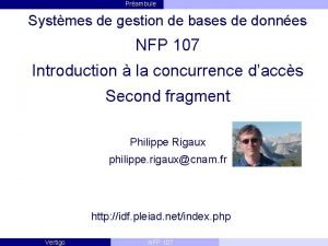 Prambule Systmes de gestion de bases de donnes