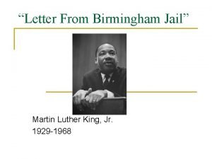 Letter from birmingham jail 3 main points