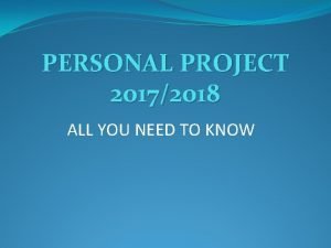What happens if you fail personal project