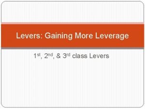 Class of lever examples