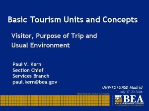 Basic tourism units