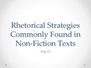 Rhetorical devices non fictional text