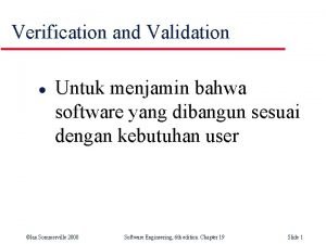 A software verification and validation method. section 19