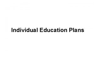 Individualized education plan
