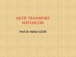 AKTF TRANSPORT SSTEMLER Prof Dr Hafize UZUN Aktif