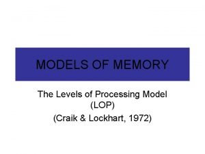 Levels of processing model