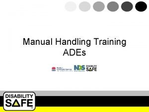 Basic principles of manual handling