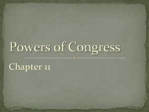 Chapter 11 powers of congress