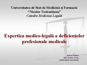 Universitatea de Stat de Medicin i Farmacie Nicolae