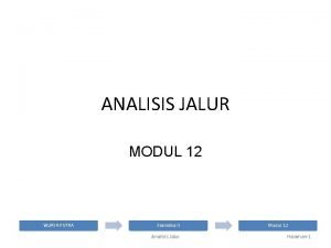 ANALISIS JALUR MODUL 12 WIJAYA PUTRA Statistika II