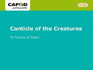 www cafod org uk Canticle of the Creatures