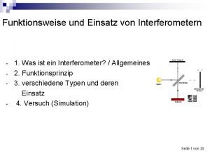 Interferometer funktionsweise