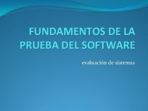 Fundamentos de las pruebas de software