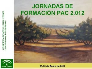 Direccin General de Fondos Agrarios CONSEJERIA DE AGRICULTURA