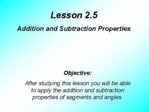 Objective of addition