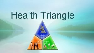 The three parts of the health triangle need to be