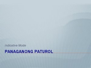 Pandiwa ng paturol