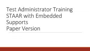 Staar test administrator training