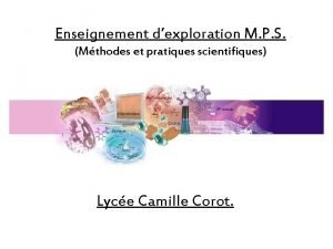 Enseignement dexploration M P S Mthodes et pratiques