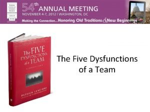 The Five Dysfunctions of a Team A Leadership