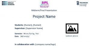 Signal and Image Processing Lab MidtermFinal Presentation Project