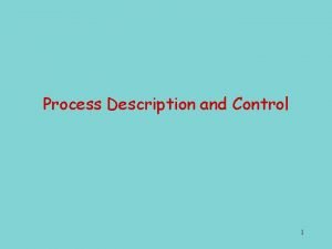 Process Description and Control 1 Process the concept