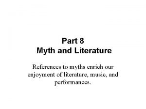 Title of sample genres of myth
