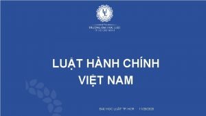 LUT HNH CHNH VIT NAM I HC LUT