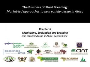 DemandLed Plant Breeding Training Manual The Business of