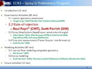 ECN 3 Spray G Preliminary Program v Introduction