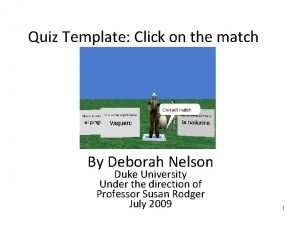 Matching quiz template