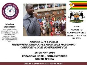 City of harare vision and mission