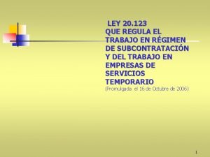 Ley 20 123