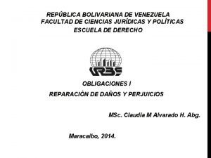 REPBLICA BOLIVARIANA DE VENEZUELA FACULTAD DE CIENCIAS JURDICAS