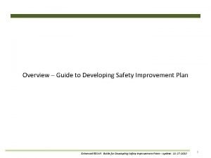 Safety improvement plan
