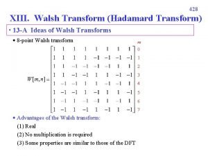 Walsh transform
