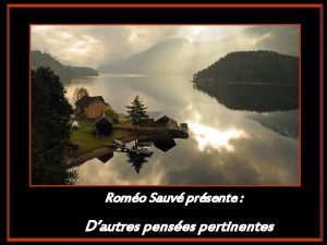 Romo Sauv prsente Dautres penses pertinentes La meilleure