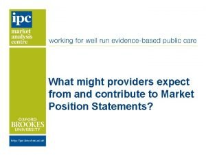 What might providers expect from and contribute to