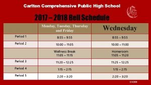 Carlton bell schedule