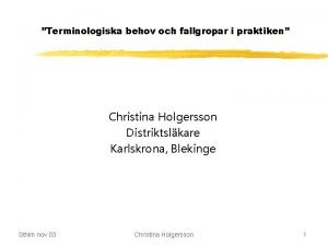 Christina holgersson
