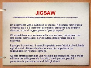 Jigsaw esempio scuola primaria