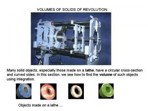 Volume of solid objects