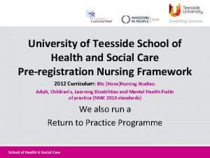Teesside university school of health