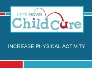 INCREASE PHYSICAL ACTIVITY Learning Objectives 1 Understand Lets