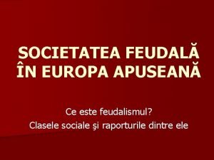 Societatea feudala