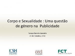 Corpo e Sexualidade Uma questo de gnero na