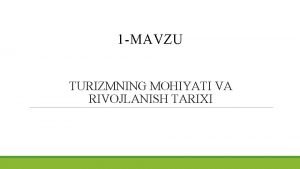 Turizm tarixi Turizm tarixi