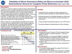 Reliability of Silicon Germanium Si Ge and SilicononInsulator